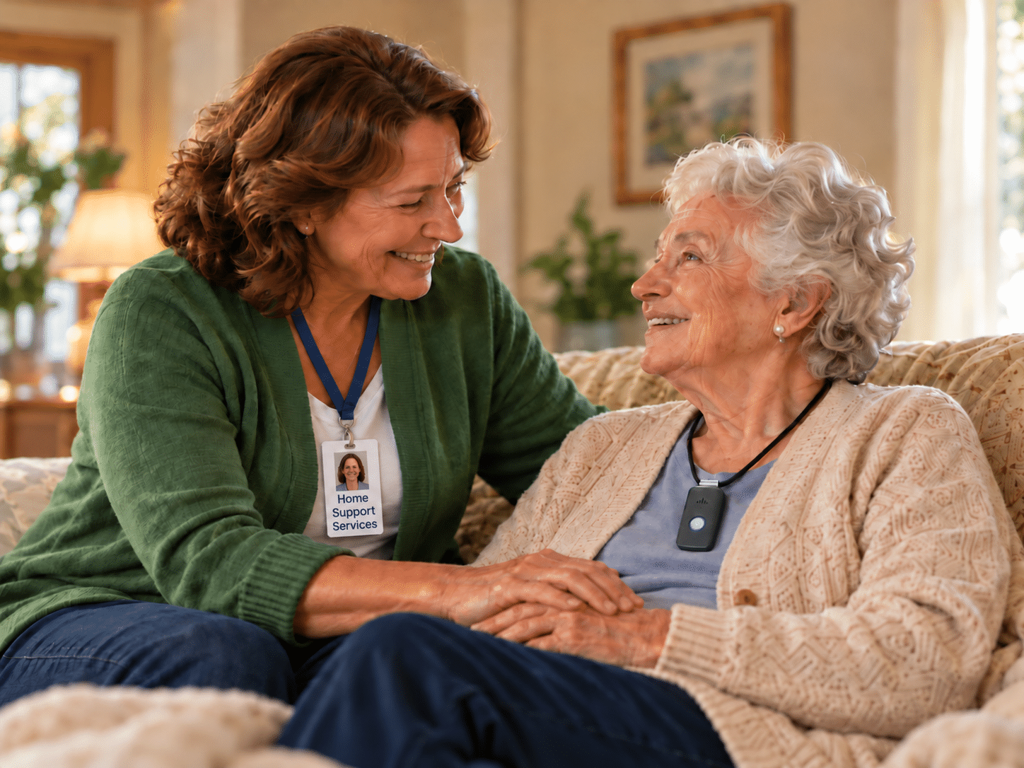 Caregiver with Badge